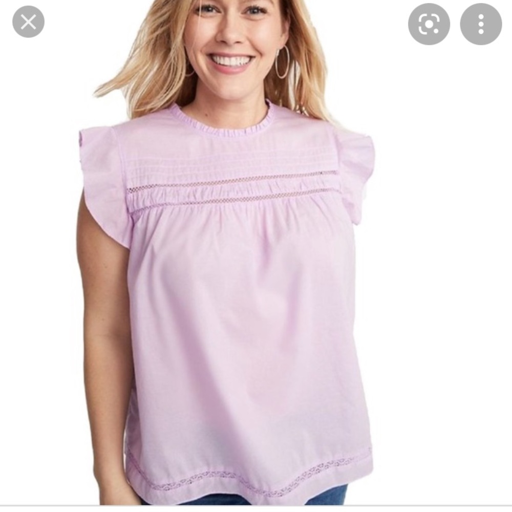 NWT Old Navy ruffle purple lightweight top Medium